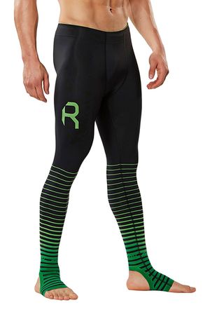 2XU Men's Elite Power Recovery Compression Tights Green/Black Sz XL